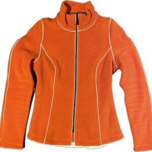 FRAUENSCHUH Orange Fleece jacket; size S